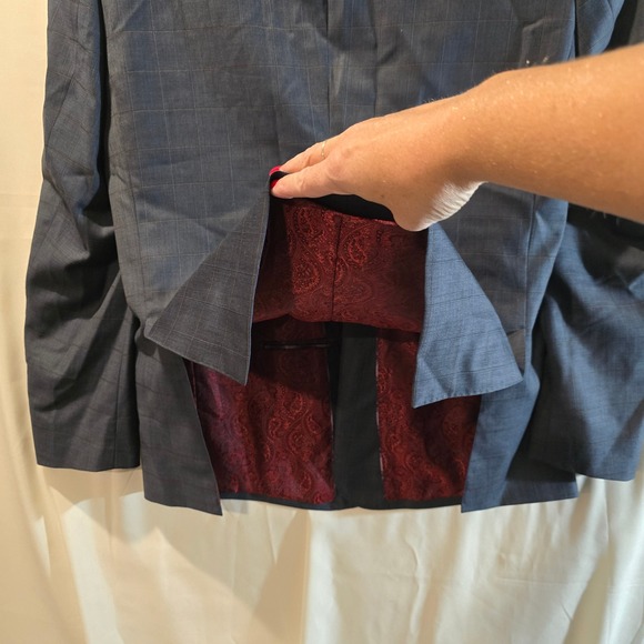 English Laundry Men's Gray Plaid Blazer Jacket Suit Separate Sport Coat Size M - Picture 9 of 13